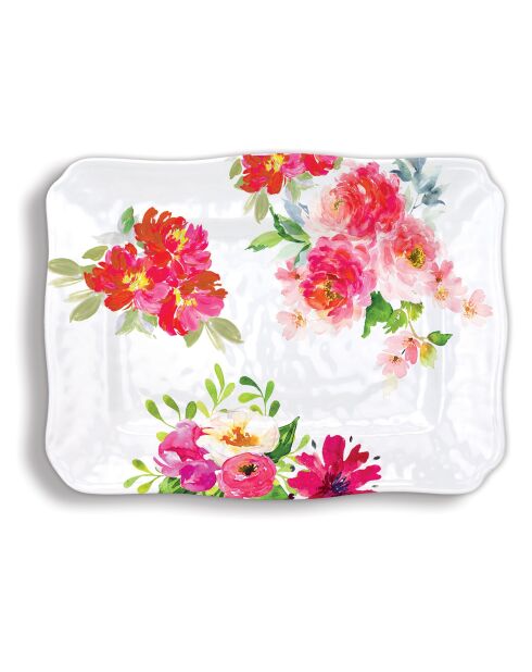 Plat rectangulaire creux en mélamine Confetti multicolore - 32.50 x 43 cm