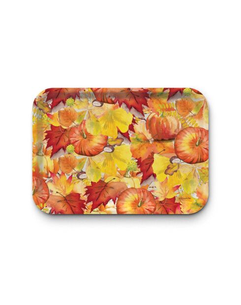 Plateau rectangulaire kraft L Automne multicolore - 30 x 40 cm