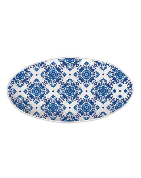 Plat ovale en mélamine indigo seas bleu - 25,5 x 48 cm