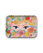 Plateau rectangulaire kraft L brillant Joli Jardin multicolore - 30 x 40 cm