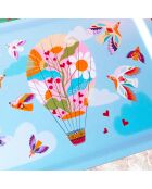 Plateau rectangulaire kraft L Montgolfière multicolore - 30 x 40 cm