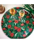 Plateau rond kraft douce nuit multicolore - D.42 cm