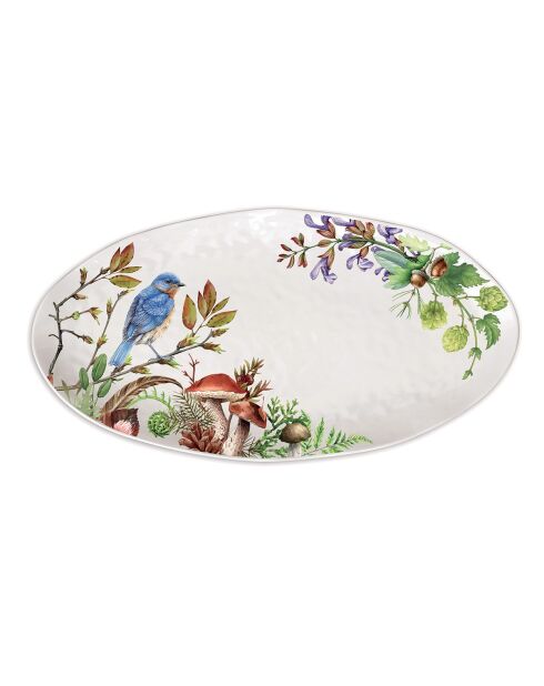 Plat ovale en mélamine moss & oak multicolore - 25,5 x 48 cm