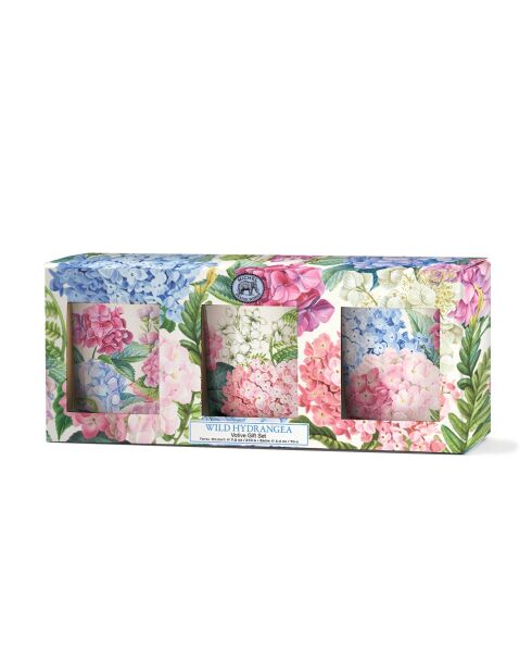 Coffret cadeau 3 bougies Wild Hydrangea multicolore - 70g