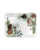 Rechthoekige melamine schaal van wit sparrenhout, veelkleurig, 30 x 40 cm