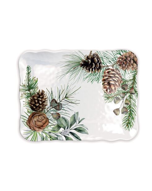 Plat rectangulaire en mélamine white spruce multicolore - 30 x 40 cm