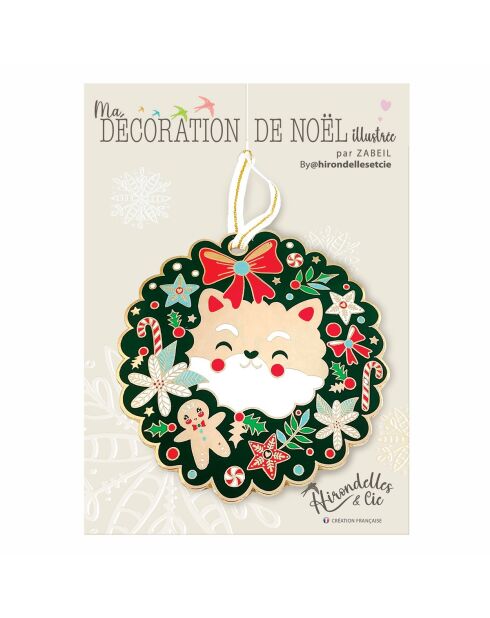 Décoration de Noël à suspendre Maison bonbon (renard) multicolore - D.10 cm