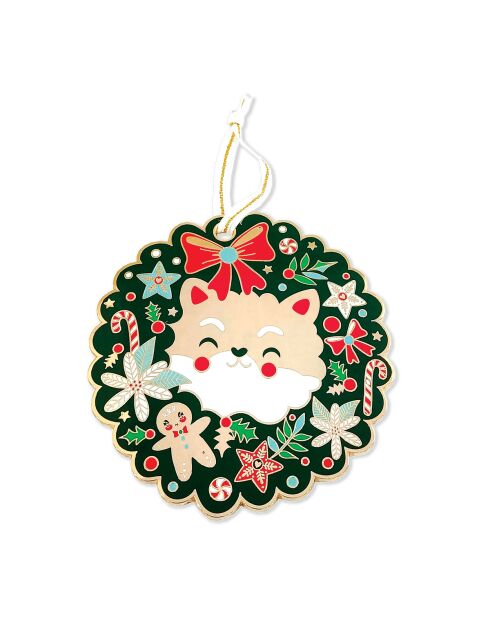 Décoration de Noël à suspendre Maison bonbon (renard) multicolore - D.10 cm