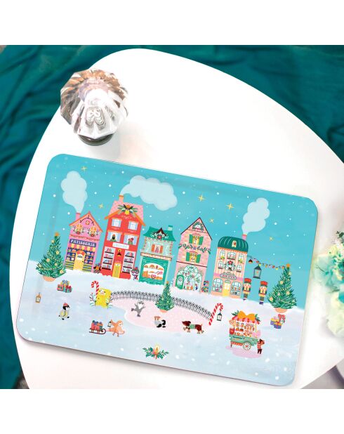 Vassoio rettangolare Kraft L multicolore opaco Christmas Gourmand Christmas - 30 x 40 cm