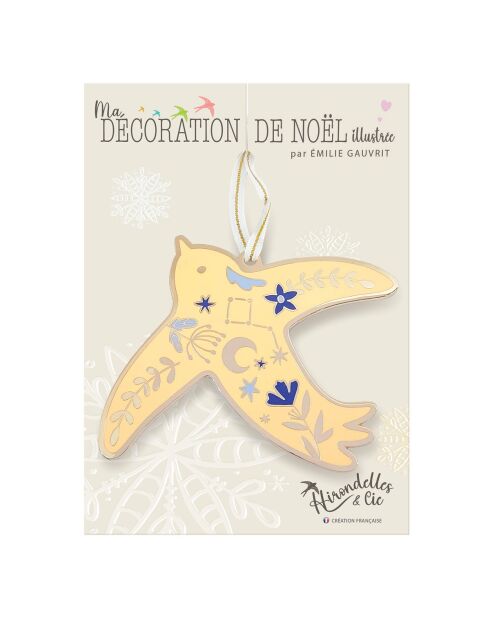 Décoration de Noël à suspendre Scandy winter (beige) jaune - 10 cm