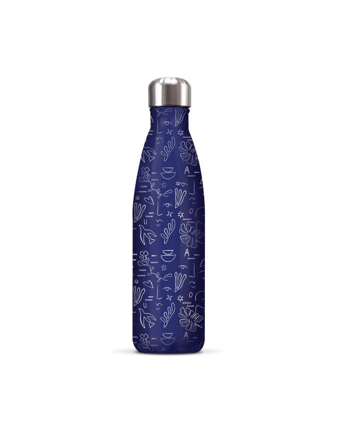 Bottiglia isolante Love blu/bianca - 500ml