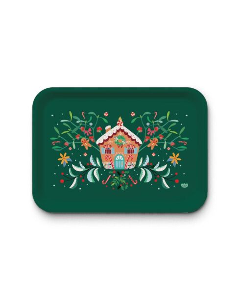 Plateau rectangulaire kraft L mat Maison bonbon multicolore - 30 x 40 cm