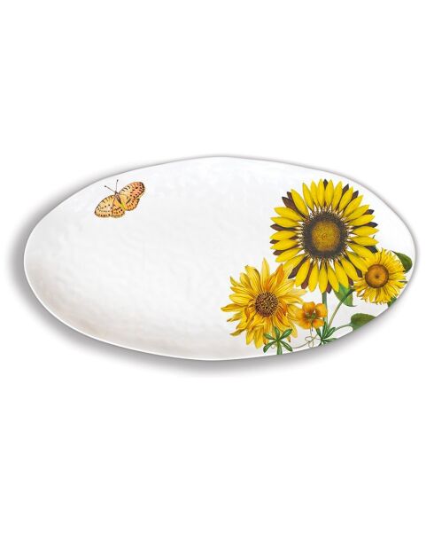 Plat ovale en mélamine sunflower multicolore - 25,5 x 48 cm