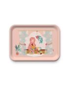 Plateau rectangulaire kraft Tricotine multicolore - 42x30 cm