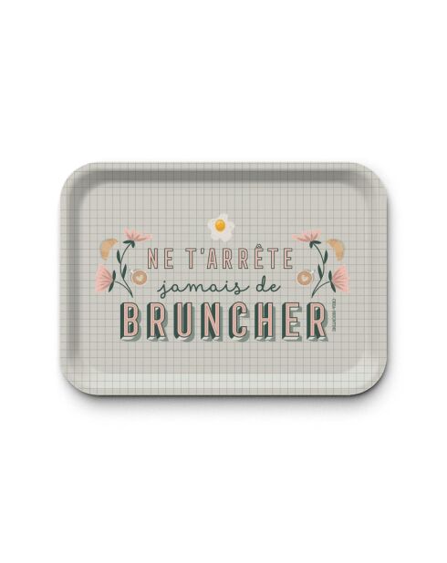 Plateau rectangulaire kraft L Bruncher gris - 30 x 40 cm