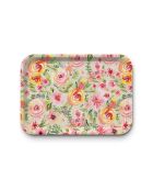 Plateau rectangulaire kraft Spring floral multicolore - 42x30 cm