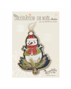 Décoration de Noël à suspendre Noël Folk (bonhomme neige) multicolore - D.10 cm