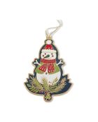 Décoration de Noël à suspendre Noël Folk (bonhomme neige) multicolore - D.10 cm