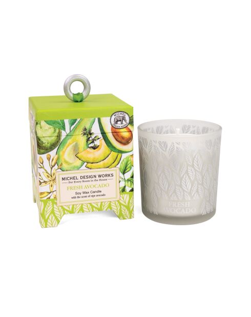 Candela profumata all'avocado fresco multicolore e confezione regalo - 184 g