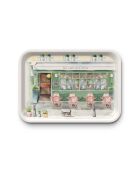 Plateau rectangulaire kraft La vie Parisienne multicolore - 42x30 cm
