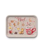 Plateau rectangulaire kraft mat Délices de Noël multicolore - 42x30 cm