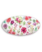 Plat ovale en mélamine confetti multicolore - 25,5 x 48 cm