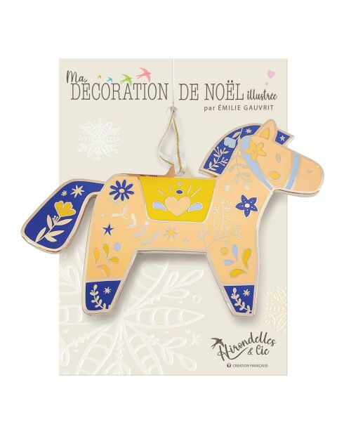 Décoration de Noël à suspendre Scandy winter (cheval) multicolore - 10 cm