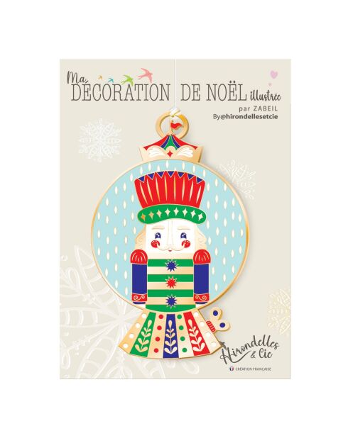 Décoration de Noël à suspendre Noël Gourmand nutcracker boule multicolore - 10 cm