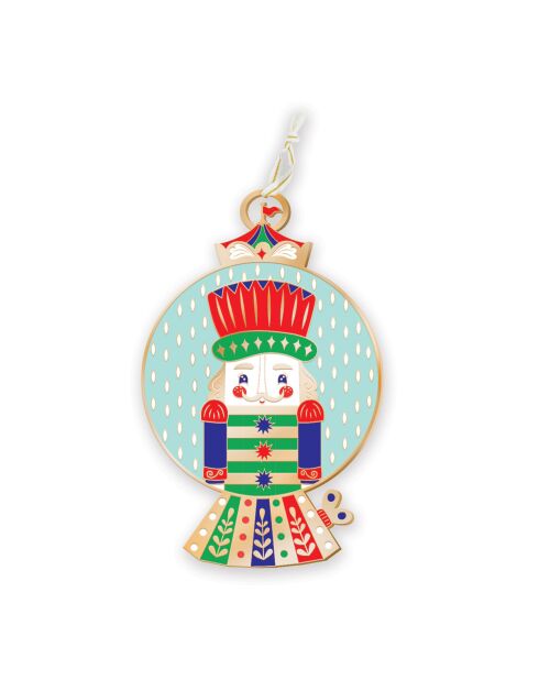 Décoration de Noël à suspendre Noël Gourmand nutcracker boule multicolore - 10 cm
