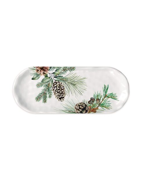 Plat long en mélamine white spruce multicolore - 16 x 40 cm