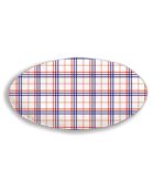 Plat ovale en mélamine paisley & plaid multicolore - 25,5 x 48 cm