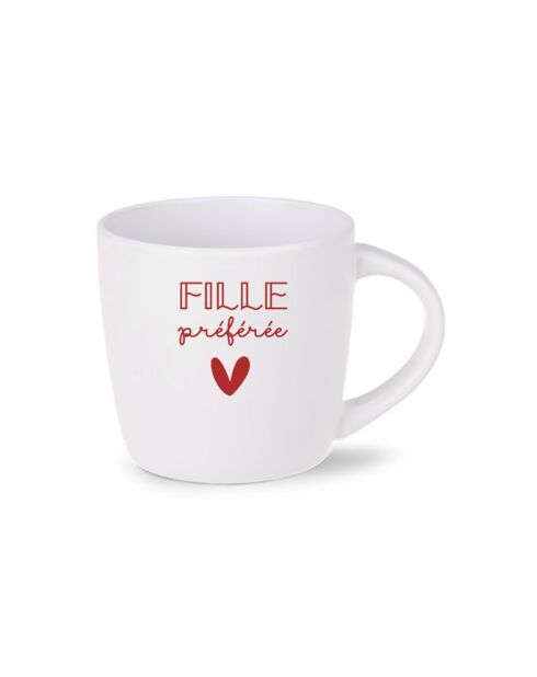 Tasse déjeuner céramique La famille c'est tout (fille) blanche - 350ml