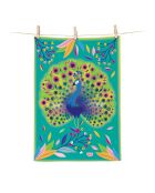 Geschirrtuch aus Bio-Baumwolle Pfau Pfau Pidou mehrfarbig - 50 x 70 cm