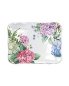 Piatto rettangolare in melamina multicolore Wild Hydrangea - 30 x 40 cm