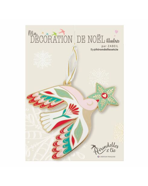 Décoration de Noël à suspendre Maison bonbon (hirondelle) multicolore - D.10 cm