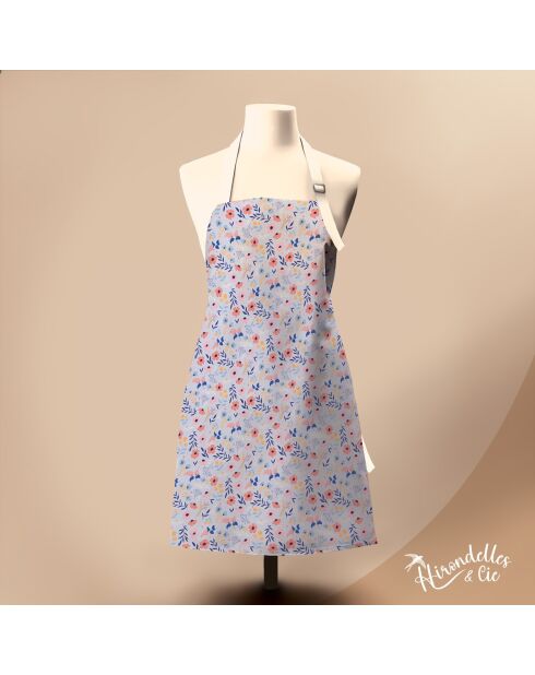Tablier en coton biologique liberty romance violet