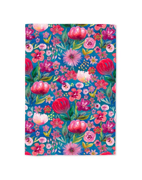 Strofinaccio da tè in cotone biologico folk floreale multicolore - 50 x 70 cm