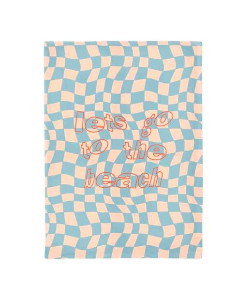 Strofinaccio Let's go to the beach in cotone biologico Chic Mic multicolor - 50x70 cm