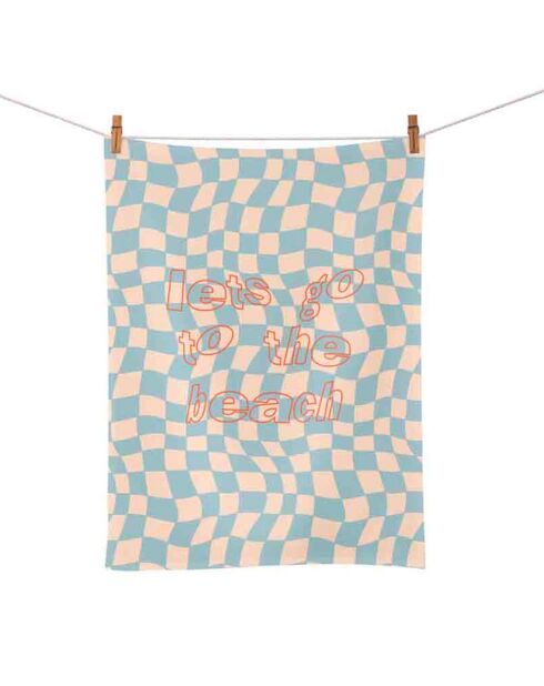 Strofinaccio Let's go to the beach in cotone biologico Chic Mic multicolor - 50x70 cm