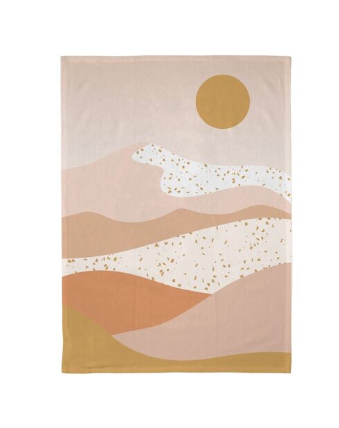 Torchon en coton biologique Pink Valley Chic Mic multicolore - 50x70 cm