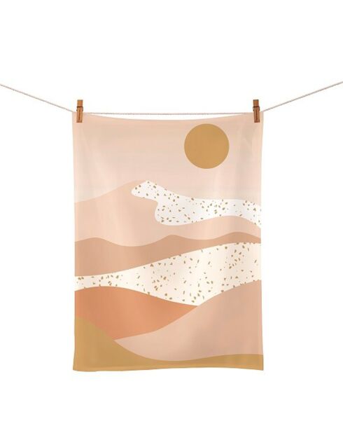 Torchon en coton biologique Pink Valley Chic Mic multicolore - 50x70 cm