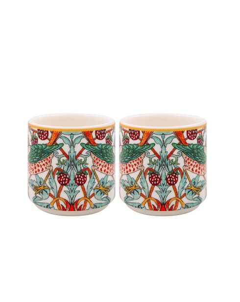 Set de 2 coquetiers en porcelaine William Morris (Strawberry Thief) multicolore - 5x7cm