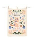 Torchon en coton biologique Seul mon chat peut me juger multicolore - 50 x 70 cm