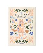 Torchon en coton biologique Seul mon chat peut me juger multicolore - 50 x 70 cm
