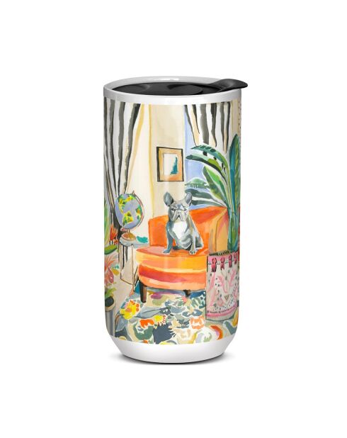 Tazza gigante in ceramica multicolore Frenchie Uptown Pets, 16 x 8 cm