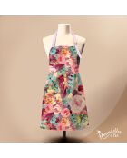 Tablier en coton biologique floral rose multicolore