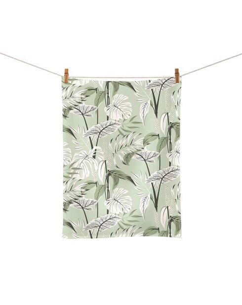 Torchon en coton biologique Mint Leaves Chic Mic multicolore - 50x70 cm