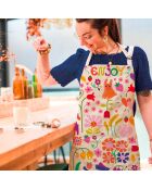 Tablier en coton biologique enjoy multicolore
