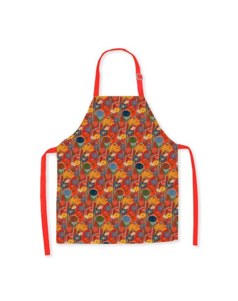 Tablier en coton biologique fleurs des champs multicolore