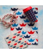 Paper Boats Chic Mic Veelkleurige theedoek van biologisch katoen - 50x70 cm